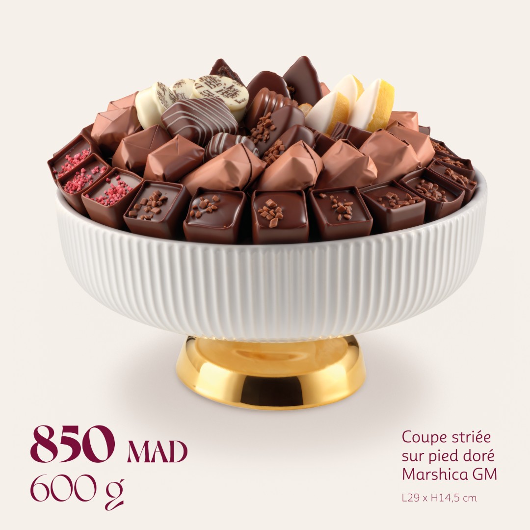 Coupe striée sur pied doré Marshica